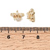 Brass Micro Pave Clear Cubic Zirconia 2-Loop Crown Spacer Bars KK-C258-16LG-3