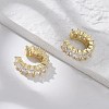 Cubic Zirconia Tennis Cuff Earrings EJEW-K093-09G-05-5