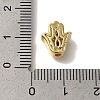Hamsa Hand Rack Plating Brass Micro Pave Cubic Zirconia Beads KK-U019-11G-3