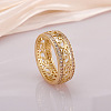 Hollow Out Flower Brass Micro Pave Clear Cubic Zirconia Finger Rings FS-WGD1340-08-1