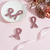 4Pcs Awareness Ribbon Rhinestone Pins JEWB-GO0001-22-4