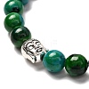 Synthetic Chrysocolla & Non-magnetic Hematite Stretch Bracelets Set for Men Women Gift BJEW-JB06727-9