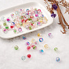Transparent Spray Painted Crackle Glass Beads Strands GLAA-TA0003-08-7