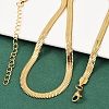 PVD Vacuum Plating 201 Stainless Steel Herringbone Chain Necklaces X-NJEW-M187-06G-3