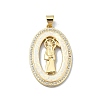 Brass Micro Pave Clear Cubic Zirconia Pendants KK-A221-04G-1
