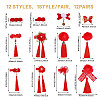 12 Pairs 12 Styles New Year's Day Theme Polyester Alligator Hair Clips PHAR-CA0001-007-2