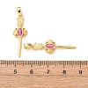 Brass Micro Pave Orchid Cubic Zirconia Pendants KK-A304-27B-G-2