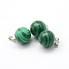 Round Dyed Synthetic Malachite Pendants G-Q434-09-2