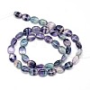 Oval Natural Fluorite Bead Strands G-O106-03-2