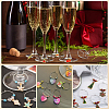 SOFPLATE 160Pcs 8 Style Brass Wine Glass Charm Rings KK-SP0001-34-6