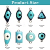 32Pcs 8 Style Platinum Alloy Enamel Links Connectors ENAM-LS0001-84-2