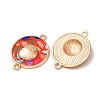 Printed Alloy Enamel Connector Charms AL-CBA2638-02-3