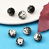 Two-Tone Color Handmade Polymer Clay Disco Ball Beads RB-R041-07-4