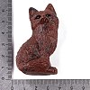 Natural Mahogany Obsidian Carved Fox Figurines Statues for Home Office Desktop Feng Shui Ornament G-Q172-14B-3
