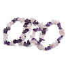 Chips Gemstone Beaded Stretch Bracelets X-BJEW-JB01824-04-2