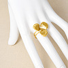 Stylish 304 Stainless Steel Clover Cuff Ring for Women UH3775-2-4