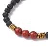 Natural & Synthetic Gemstone Round Beaded Stretch Bracelets for Men Women BJEW-JB12263-01-3