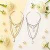 2Pcs 2 Colors Iron Upper Arm Cuff Bangles for Women AJEW-HY0002-62-4