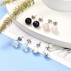 Natural & Synthetic Gemstone Bead Stud Earrings for Women or Men EJEW-JE04626-3