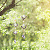 GOMAKERER 2Pcs 2 Style Teardrop K9 Glass & Natural Amethyst Chip Pendant Decorations HJEW-GO0001-04-6