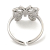 Non-Tarnish 304 Stainless Steel Butterfly Open Cuff Ring for Women RJEW-A043-21P-3