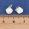 925 Sterling Silver Enamel White Paw Print Charms STER-A049-05S-3