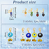 2 Sets 2 Style Natural Gemstone Heart & Bell Pendant Decorations HJEW-FG0001-17-2