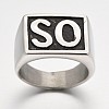 Personalized Retro Men's 316 Stainless Steel Wide Band Finger Rings RJEW-J066-28-20mm-2