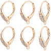 10Pcs Brass Cubic Zirconia Leverback Earring Findings KK-BBC0024-27-1