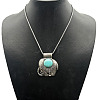 Unisex Alloy Synthetic Turquoise Pendant Necklaces GD3095-1-1