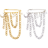 2Pcs 2 Styles Moon & Star Pendants Alloy Rhinestone Brooches JEWB-FH00035-1