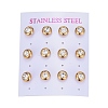 Ion Plating(IP) 304 Stainless Steel Stud Earrings EJEW-L251-A01-G-3