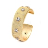 Flower Rack Plating Brass Micro Pave Cubic Zirconia Cuff Bracelets for Women BJEW-M040-14G-1