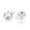 Brass Pave Cubic Zirconia Pendants KK-T071-41P-2