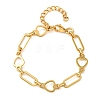 304 Stainless Steel Heart & Paperclip Link Bracelets for Women BJEW-F536-21G-2