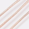 Long-Lasting Plated Brass Snake Chain Necklaces LS-NJEW-K112-04RG-NF-2
