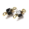 Natural Black Agate Connector Charms FIND-C046-08G-2