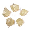 Raw Rough Natural Lemon Jade(Heated) Nuggets Connector Charms G-Q606-08C-1