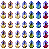 70Pcs 7 Colors Pointed Back Glass Rhinestone Cabochons RGLA-TA0001-06-3