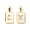 Ion Plating(IP) 304 Stainless Steel Pave Shell Pendants X-STAS-G327-01G-K-1