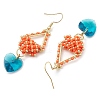 Glass Seed Beaded Dangle Earrings EJEW-MZ00323-01-4