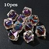 10Pcs Two Tone UV Plating Rainbow Iridescent Acrylic Beads TACR-YW0002-33F-1