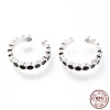 Anti-Tarnish Rhodium Plated 925 Sterling Silver Cuff Earrings EJEW-H124-01P-4