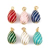 Brass Enamel Pendants KK-E112-16G-1