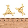 Triangle with Round Brass Stud Earrings EJEW-R025-06G-5