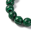 Natural Malachite Beads Stretch Bracelets BJEW-I319-01L-3