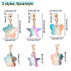 CHGCRAFT 18Pcs 3 Styles Rainbow K9 Glass Pendants GLAA-CA0001-10G-2