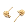 304 Stainless Steel Ball Post Stud Earring Findings STAS-Z035-01G01-B-2