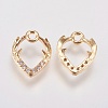 Brass Micro Pave Cubic Zirconia Charms KK-A144-055G-2