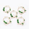 Golden Plated Alloy Enamel Bunny Pendants ENAM-L024-L01-G-1